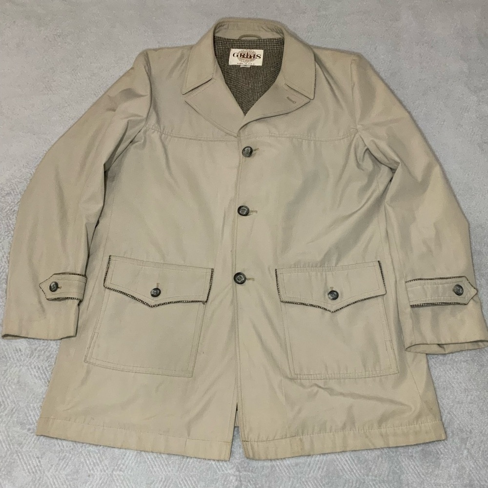 Vintage Safari Field Jacket Tan USA Made Mens 46L